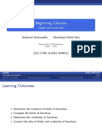 Beginning Calculus: - Limits and Continuity