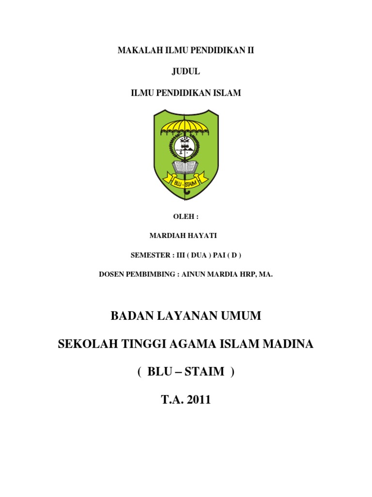 Contoh Makalah Ilmu Pendidikan