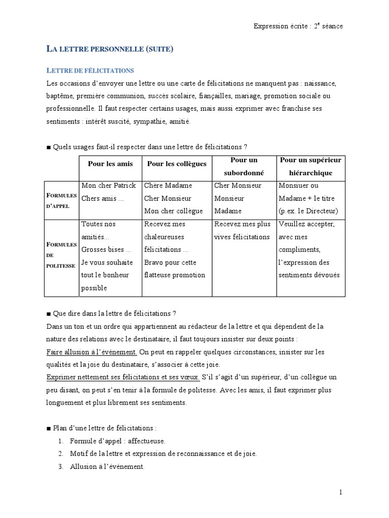 2 Lettre De Felicitation Pdf Mariage Prix Nobel
