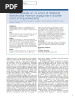 Sensitive Periods for the Effect of Childhood Interpersonal Violence on Psychiatric Disorder Onset Among Adolescents