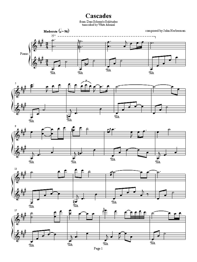 Cascades Piano Sheet Music | PDF
