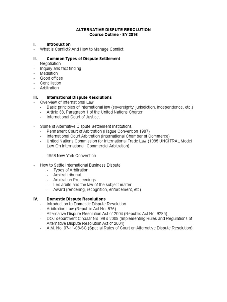 Alternative Dispute Resolution Guide | PDF