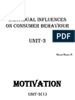 Individual Influences On Consumer Behaviour: UNIT-3