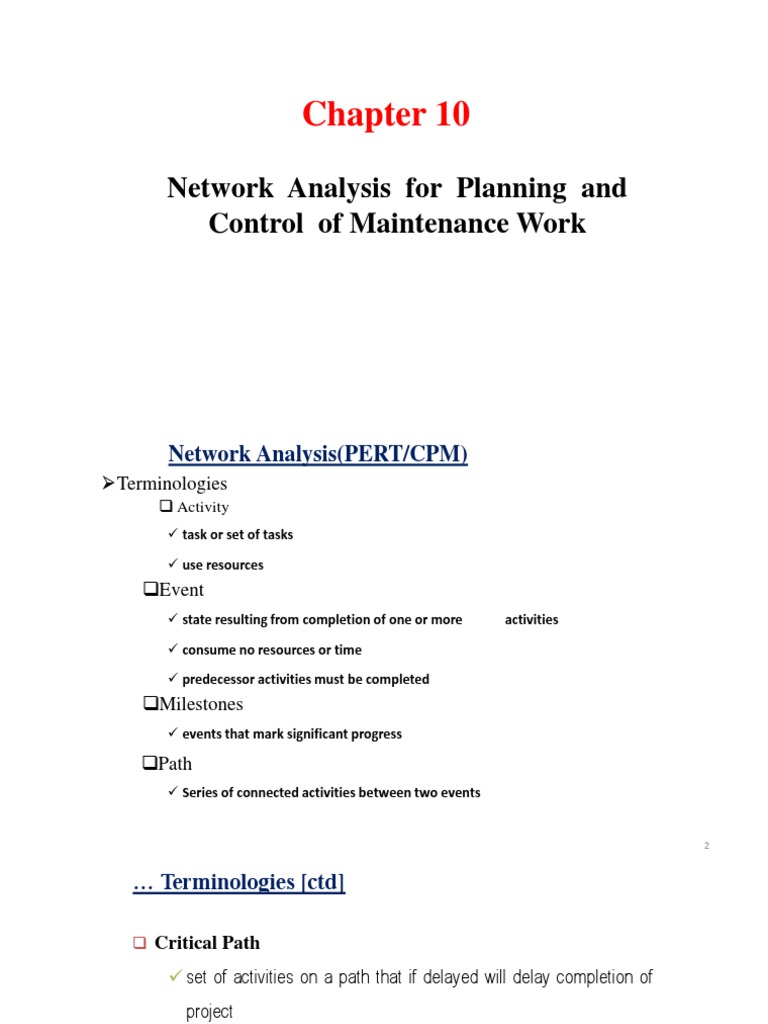 Network Analysis for Maintenance Planning | PDF | Areas Of Computer ...