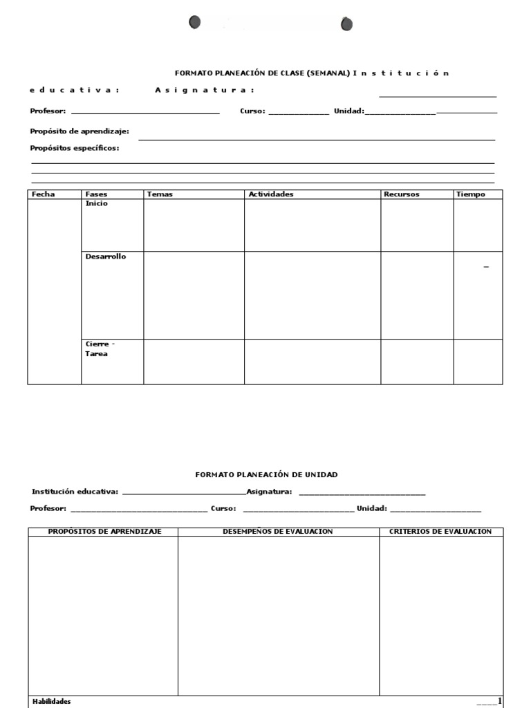 Formato Planeación de Clase | PDF | Enseñando | Evaluación
