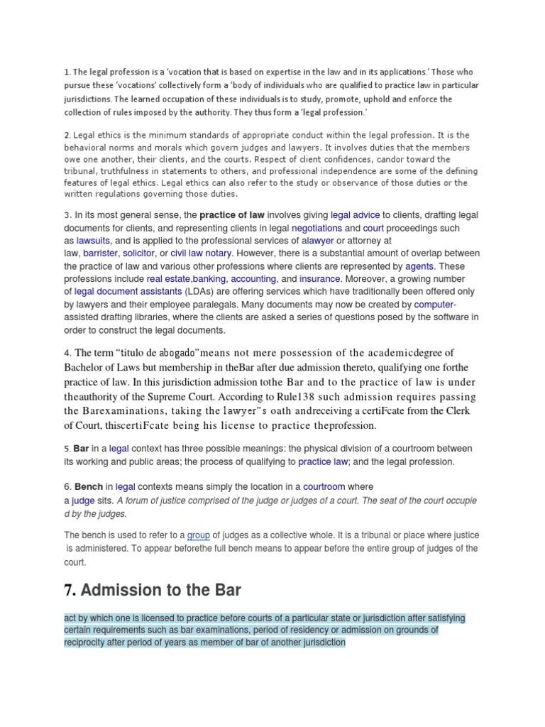 Legal Ethics Definition of Terms PDF Practice Of Law Lawyer