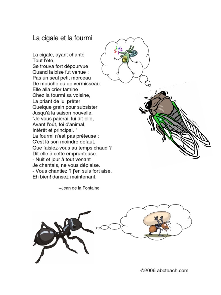 La Cigale Et La Fourmi Texte Original La Cigale Et La Fourmi | PDF | Loisirs | Divertissement (Général)