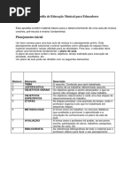 Apostila de Educação Musical Para Educadores