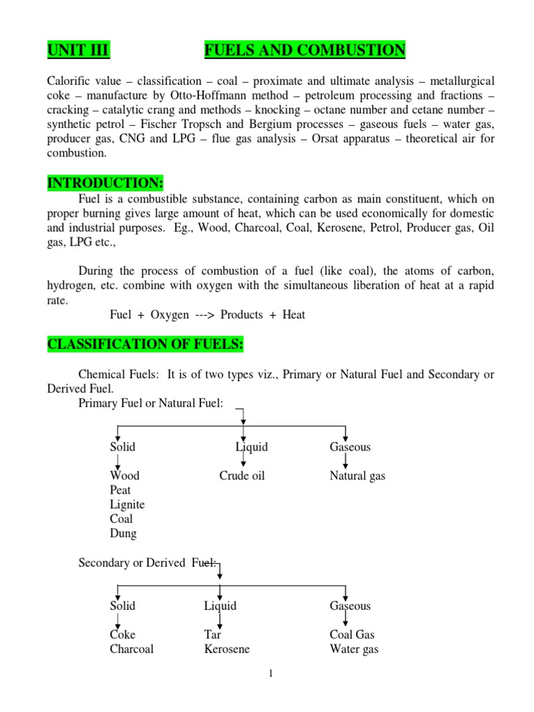 Unit Iii Fuels and Combustion | PDF | Technology & Engineering
