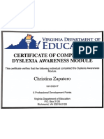 Dyslexia Awareness Module Certificate