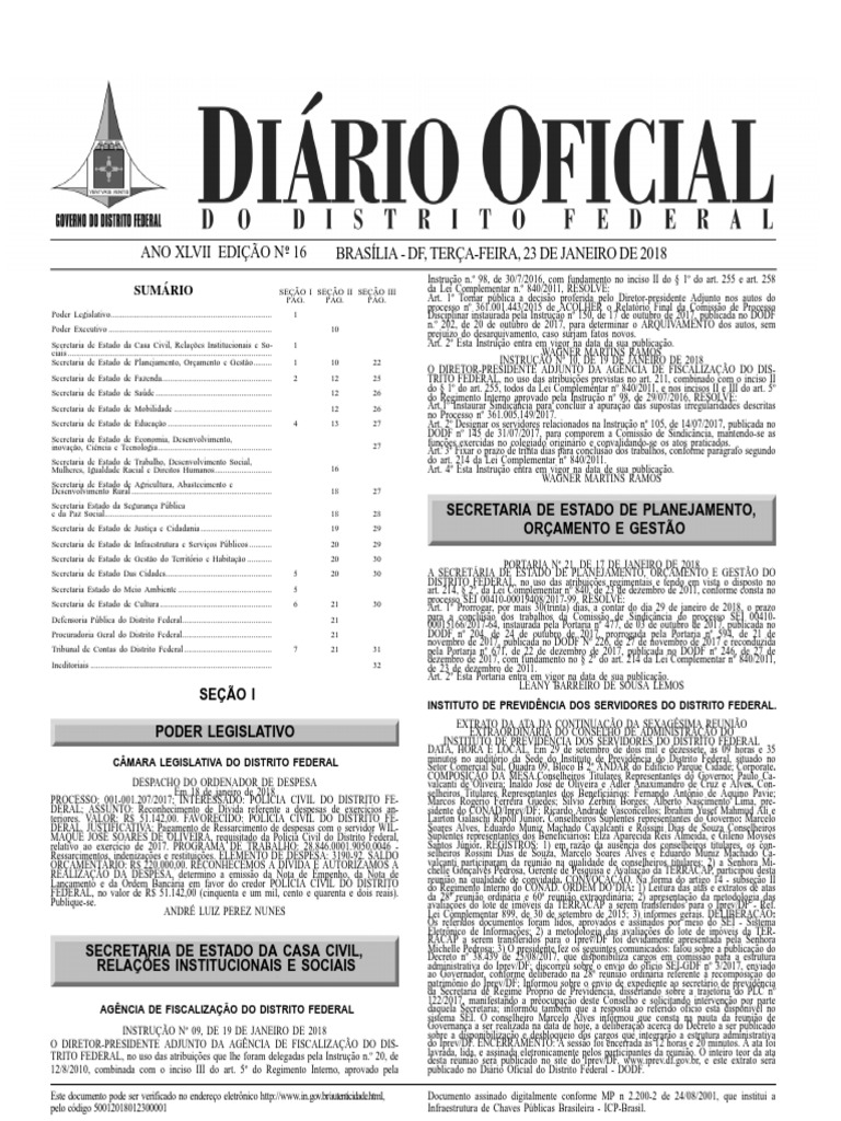 Decisões e Instruções do Governo DF | PDF | Lei Estatutária | Impostos