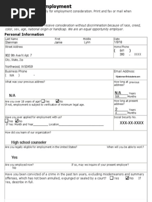job application