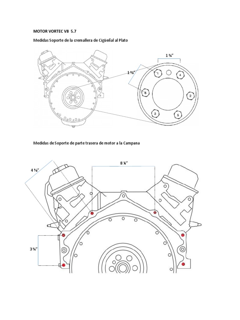 Motor Vortec v8 Medidas