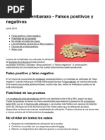 Pruebas de Embarazo-Falsos Positivos y Negativos