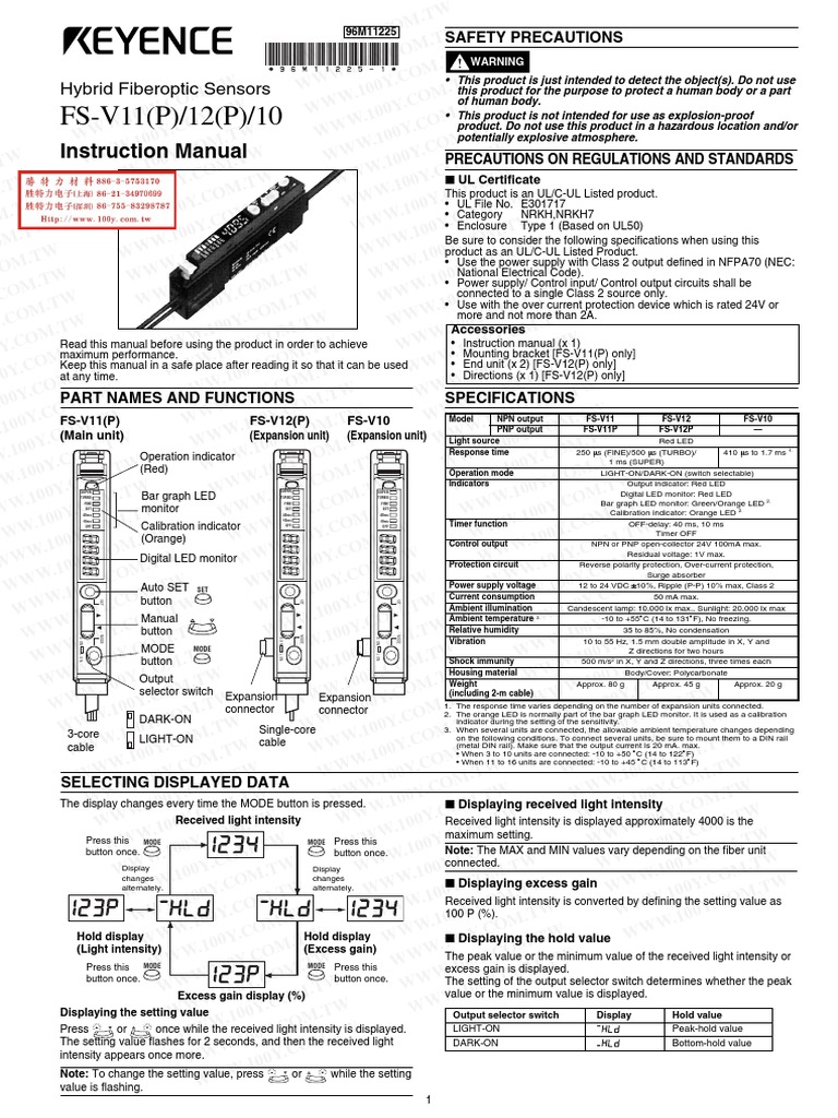 Produktbild von Keyence FS-V11P Glasfaser-Verstärker – NEU Im Karton – Expressversand Aus Japan