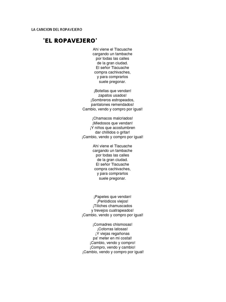 La Cancion Del Ropavejero | PDF
