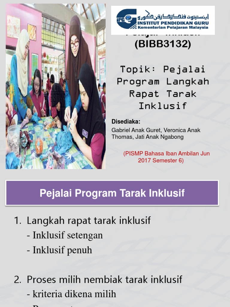 Langkah Rapat Tarak Pelajar Inklusif | PDF