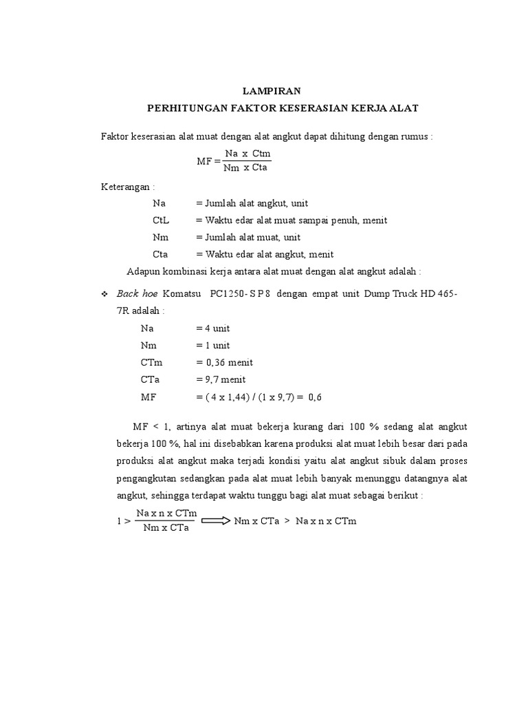Perhitungan Match Factor