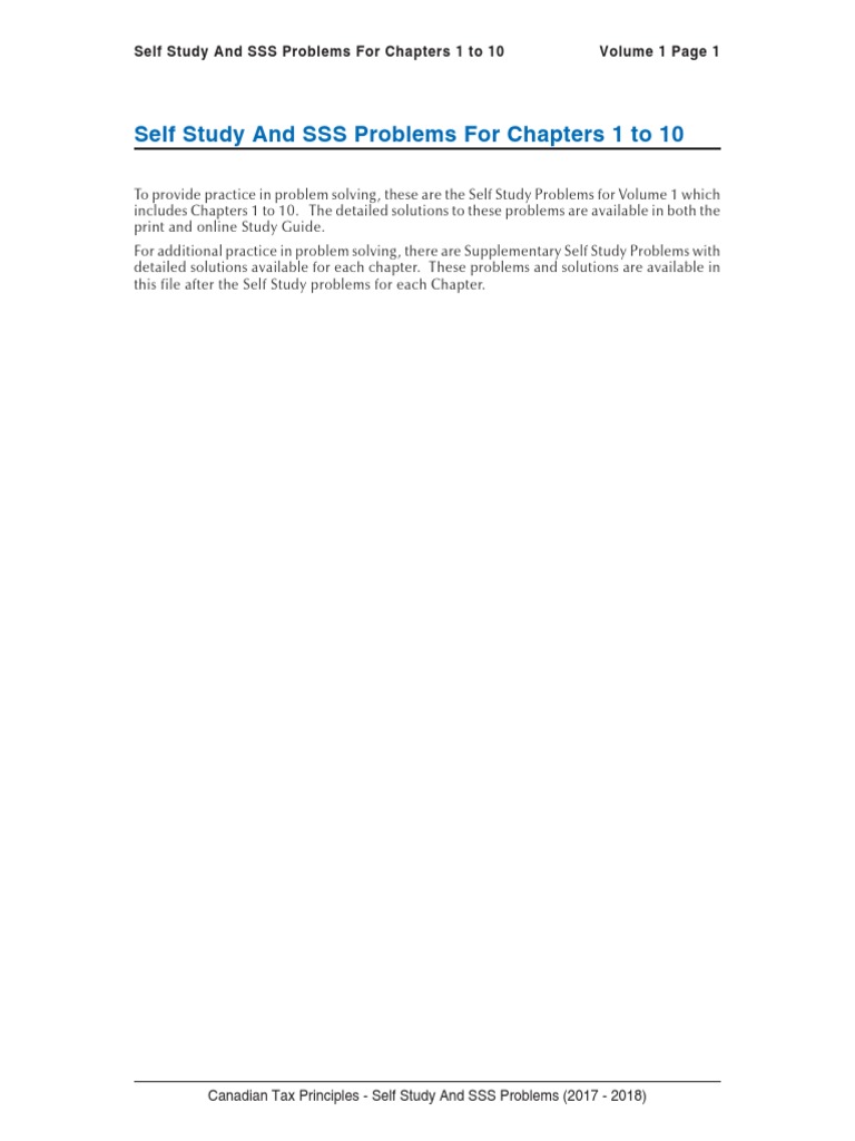 CANADIAN TAX PRINCIPLES STUDY GUIDE intelligence overview