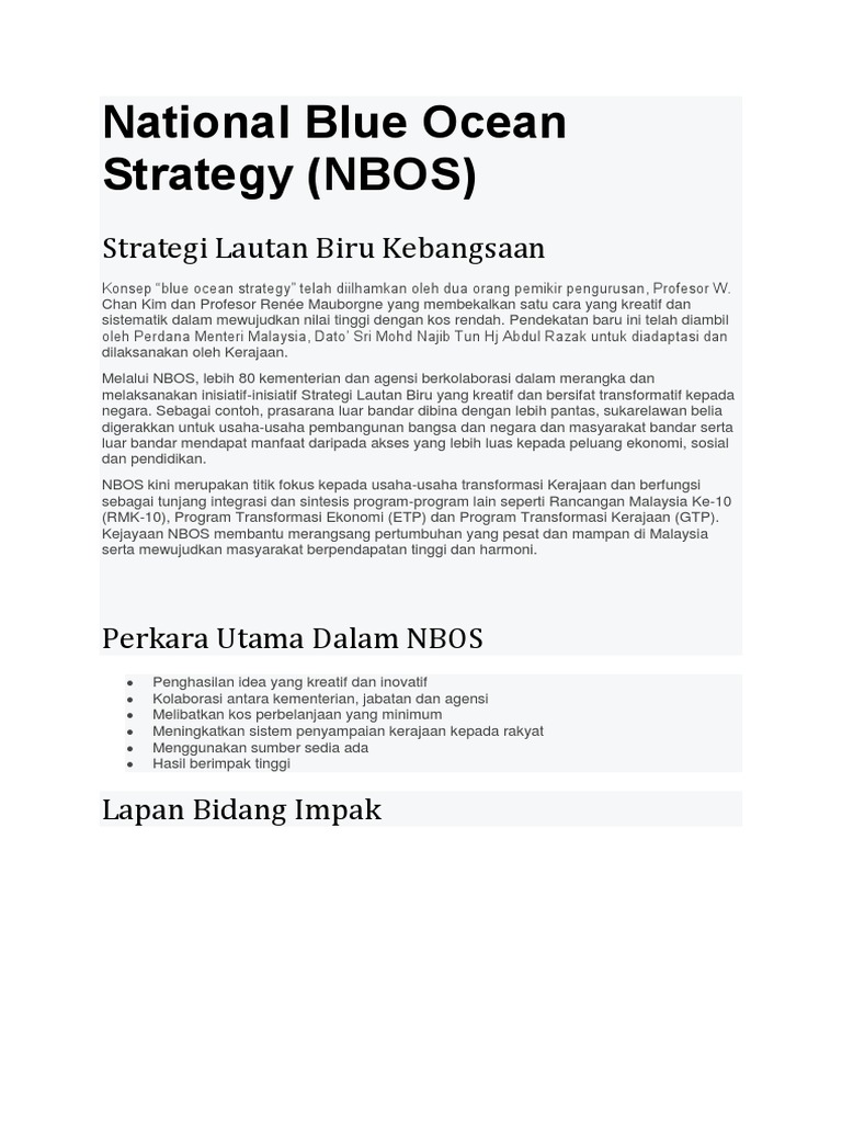 National Blue Ocean Strategy  PDF