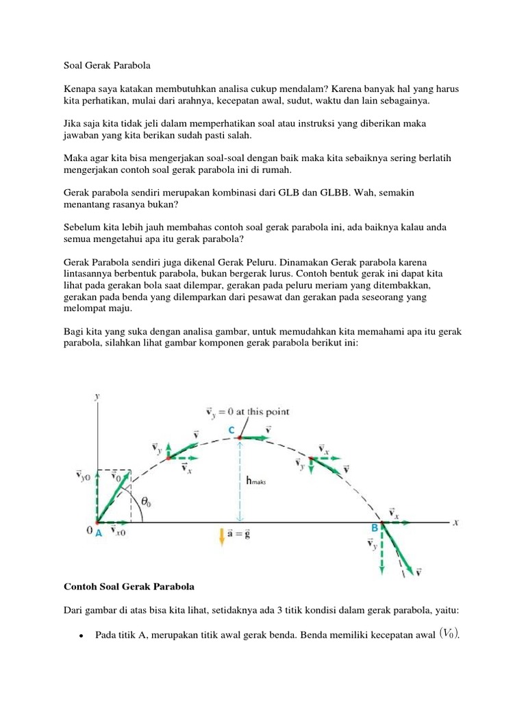 Soal Gerak Parabola