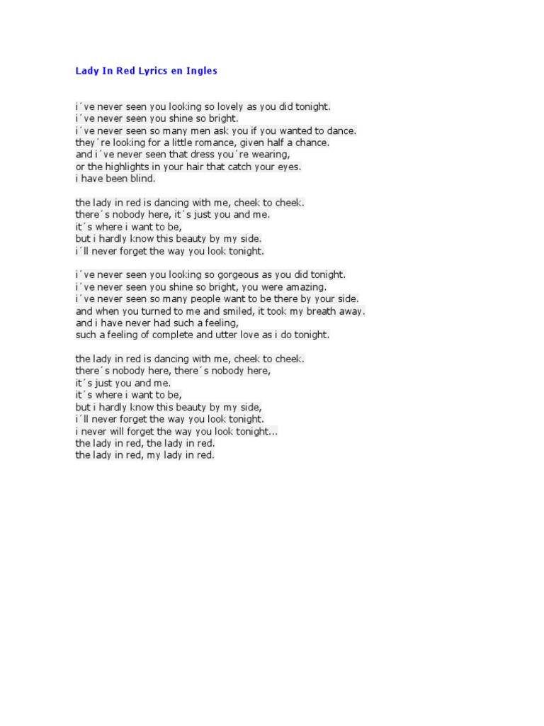 Canciones Letras Ingles Espanol Pdf Entretenimiento General