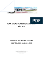 Plan Anual de Auditoria Interna AÑO 2015: Empresa Social Del Estado Hospital San Carlos - Aipe