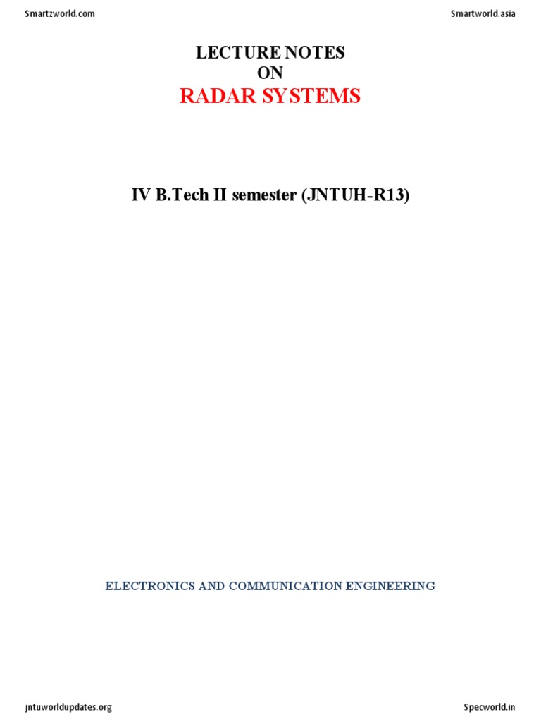 Radar Systems Unit 1 Pdf Pdf Radar Transmitter