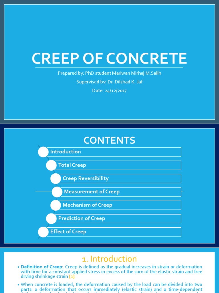 Creep of Concrete | PDF | Creep (Deformation) | Strength Of Materials