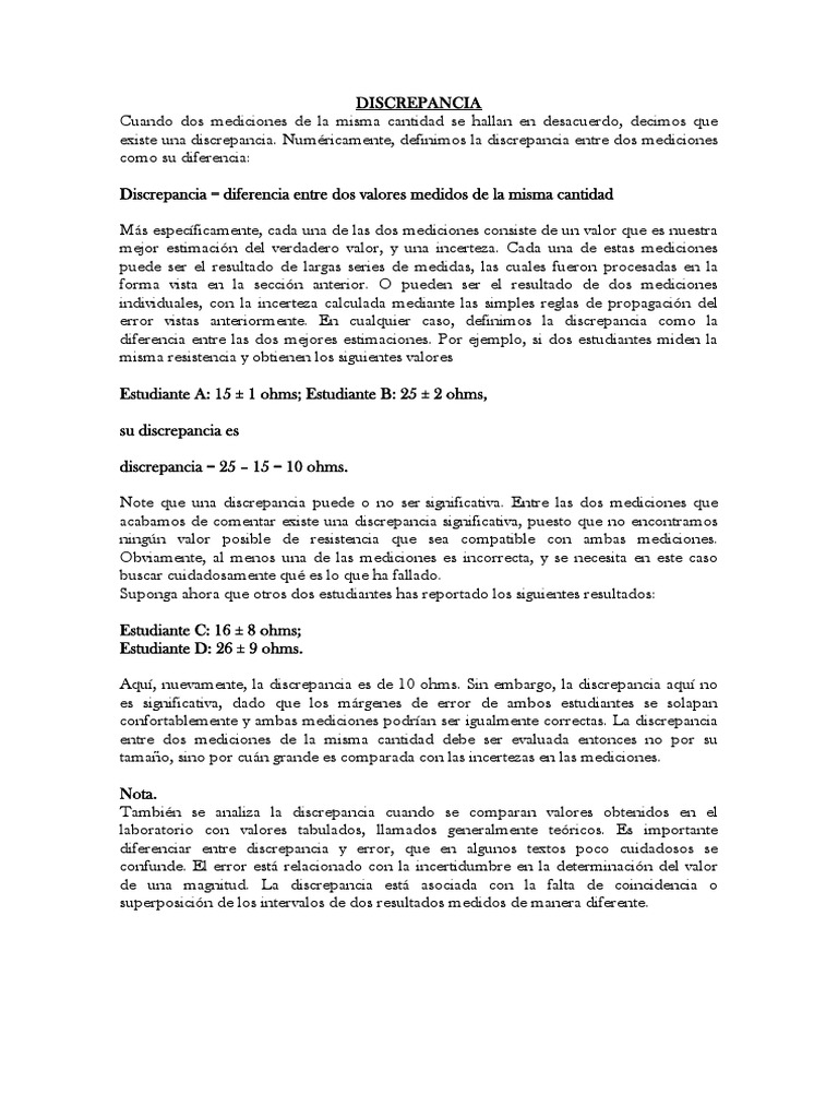 Análisis de Discrepancia | PDF | Electromagnetismo | Electricidad