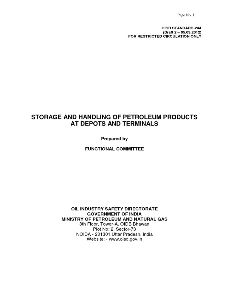 OISD STDD 244 - Draft PDF | PDF | Transport | Nature