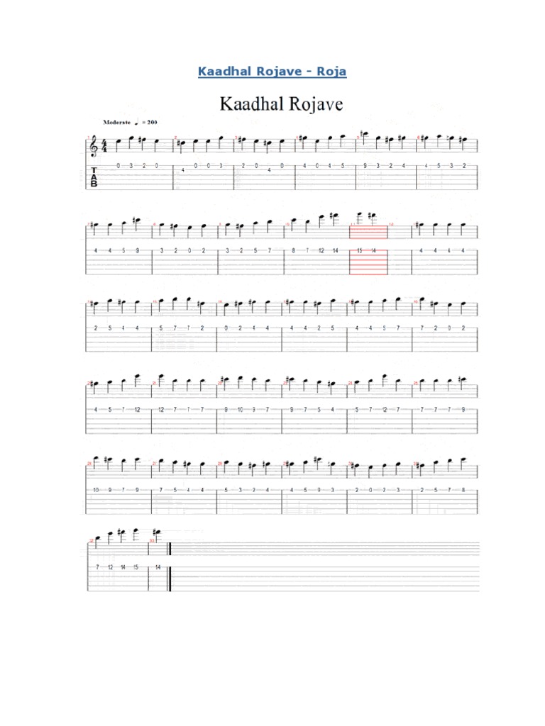 Tamil Guitar Tabs