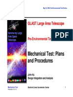 Mechanical Test: Plans and Procedures: GLAST Large Area Telescope