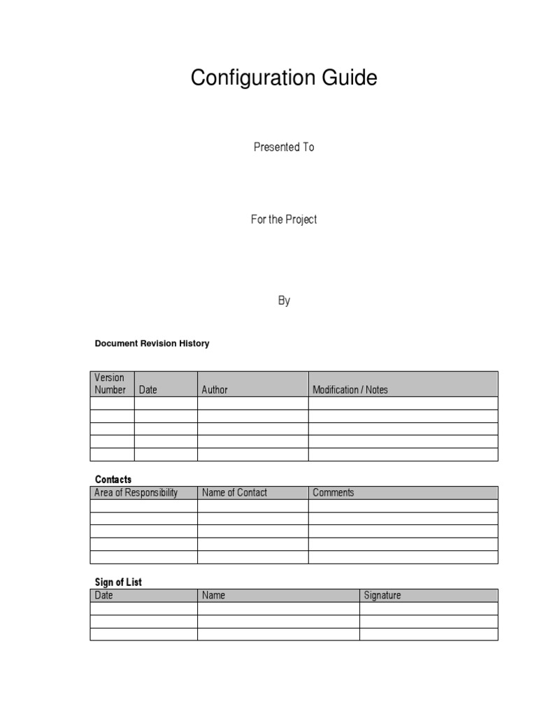 Configuration Document PDF | PDF