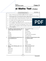 Advanced Maths Test: Class: IV