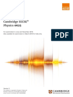 CIE -IGSCE - Physics Syllabus - 2019