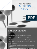 Menton Bank: Case Presentation On