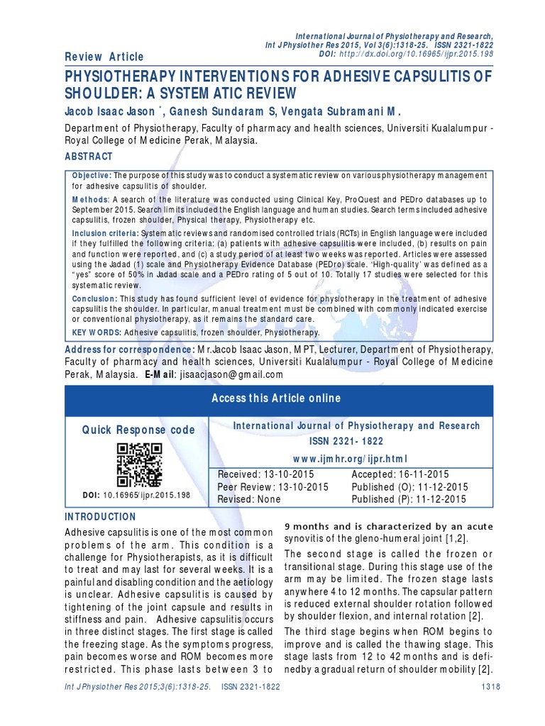Shoulder PDF | PDF | Physical Therapy | Randomized Controlled Trial