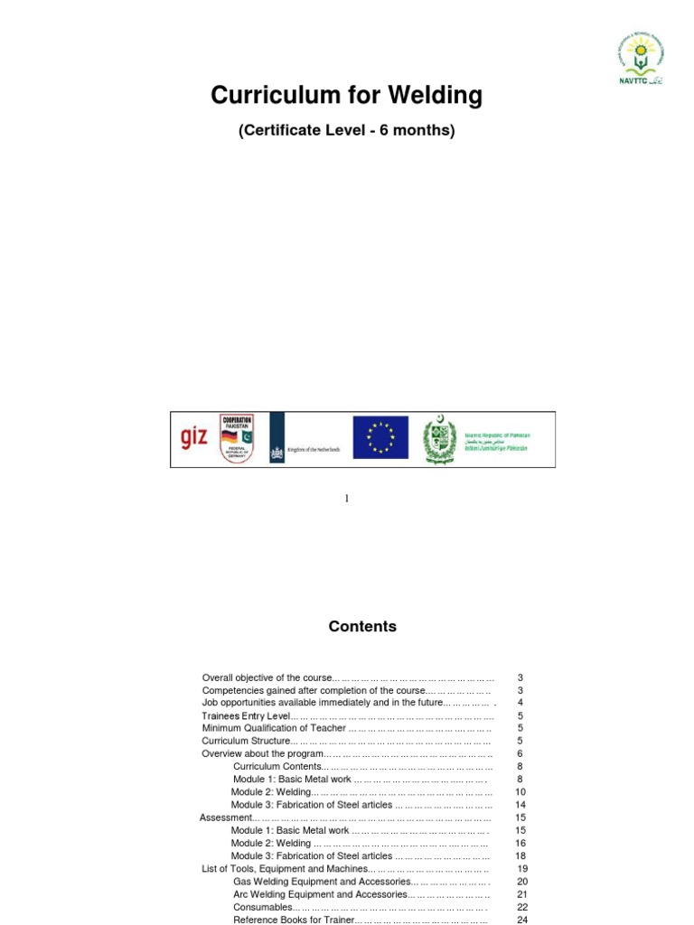 Welding Curriculum Overview | PDF | Welding | Construction