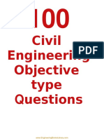 100 Civil Engineering Objective Type Questions