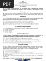 Regulamento Dos Jogos Escolares Municipais de Belem 
