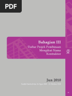 Bahagian III: Daftar Projek Pembinaan Mengikut Nama Kontraktor