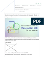 Short Notes and Formulas For Mensuration (2D Figures)
