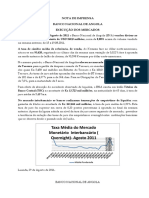 Nota de Imprensa 22 A 26-08-2011 Ajustadir Taxa de Cambio