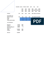 Production and Cost Plan for 12 Months