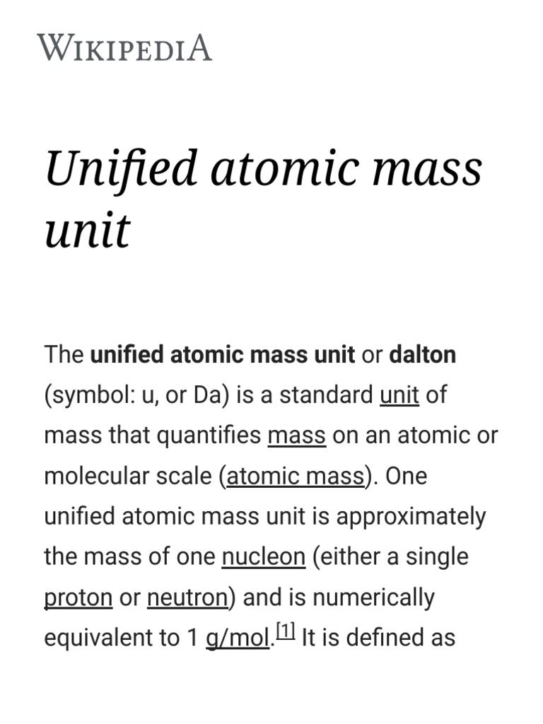 atomic mass unit conversion