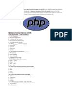 Multiple Choice Questions of PHP (PHP Hypertext Preprocessor)