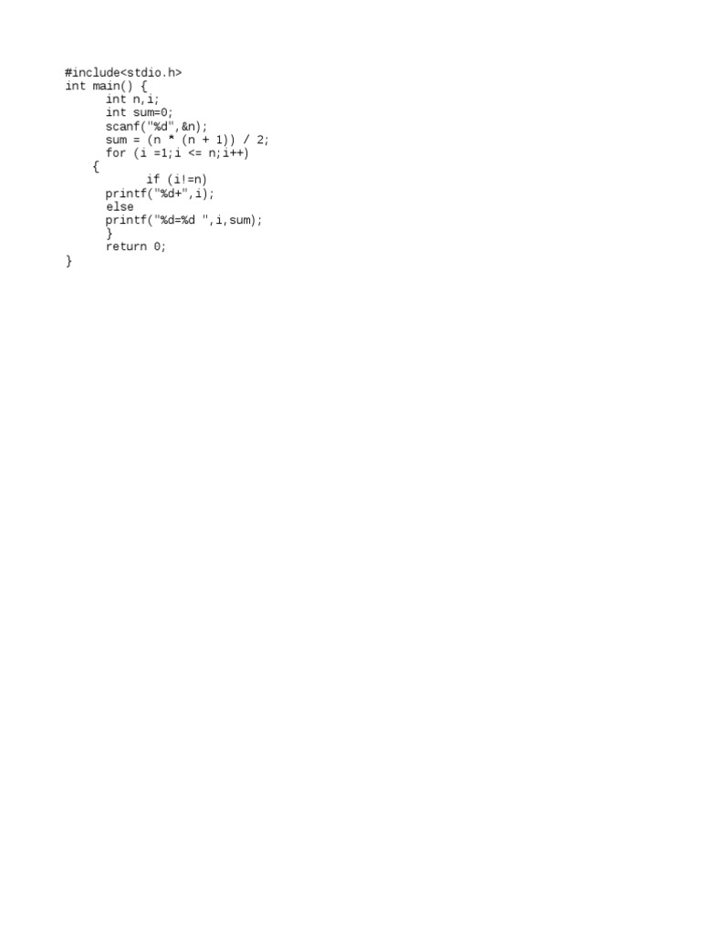 Sum of First N Natural Numbers | PDF