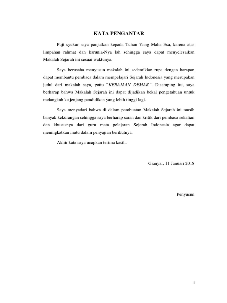 Kata Pengantar Kerajaan Demak