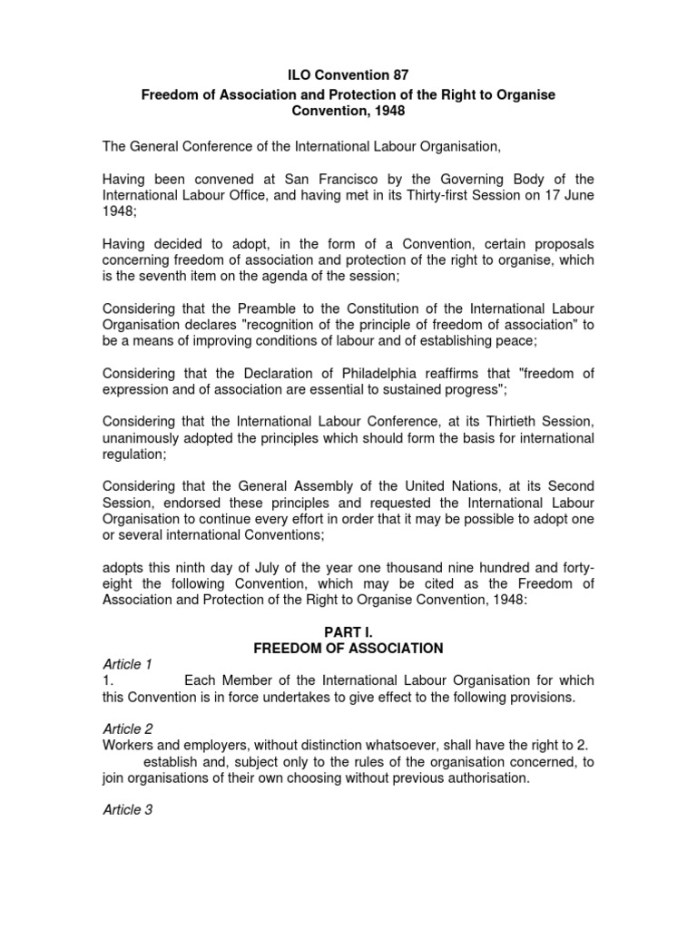 Ilo Convention 87 Pdf Pdf